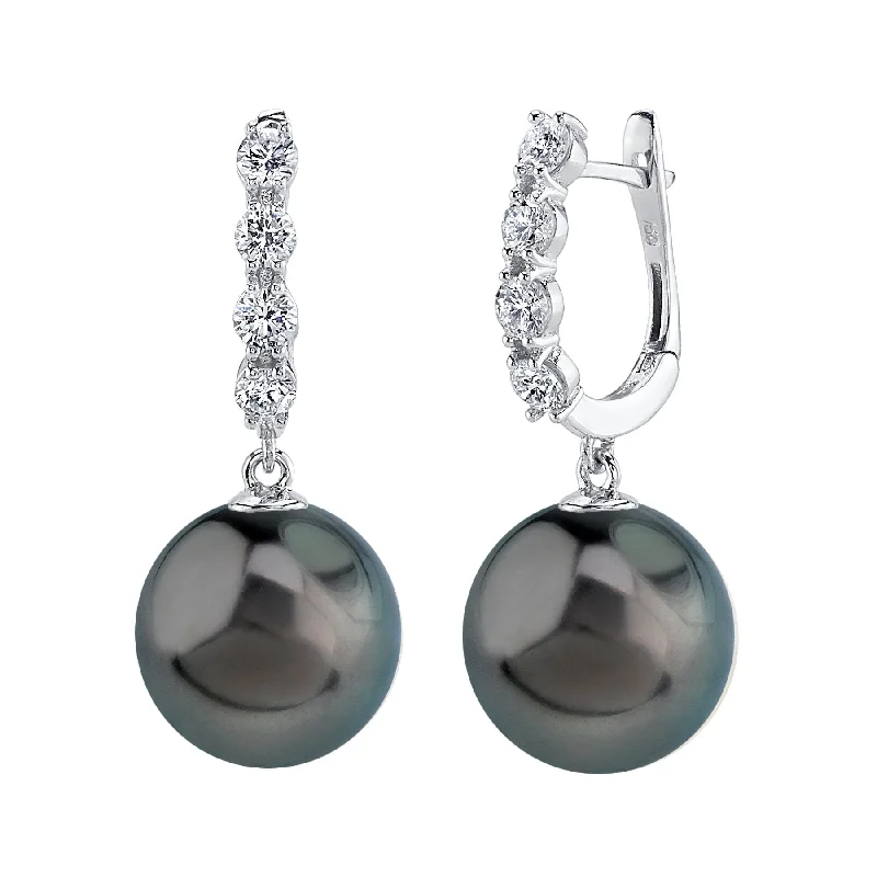 Best hoop earrings with vintage-style detailing for a nostalgic and timeless look-Tahitian South Sea Pearl & Diamond Belle Earrings