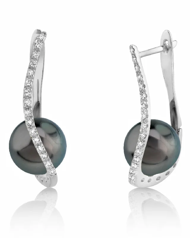 Best hoop earrings with vintage coins for a retro, antique-inspired style-Tahitian South Sea Pearl & Diamond Eliza Earrings