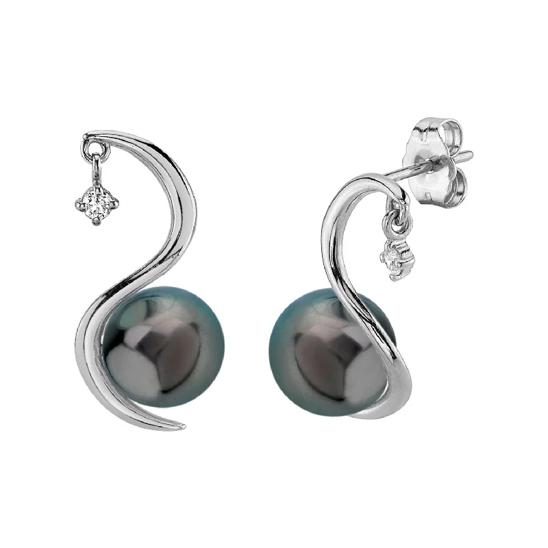 Best hoop earrings with baroque pearls for a luxurious and elegant vibe-Tahitian South Sea Pearl & Diamond Ellis Earrings