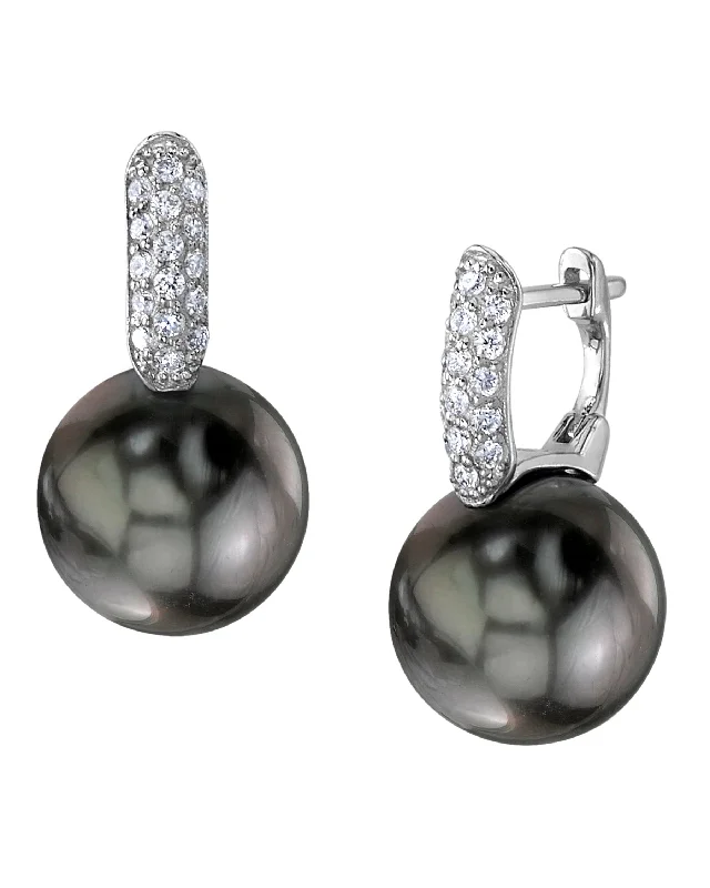 Best hoop earrings with turquoise stones for a bohemian-inspired vibe-Tahitian South Sea Pearl & Diamond Emily Earrings