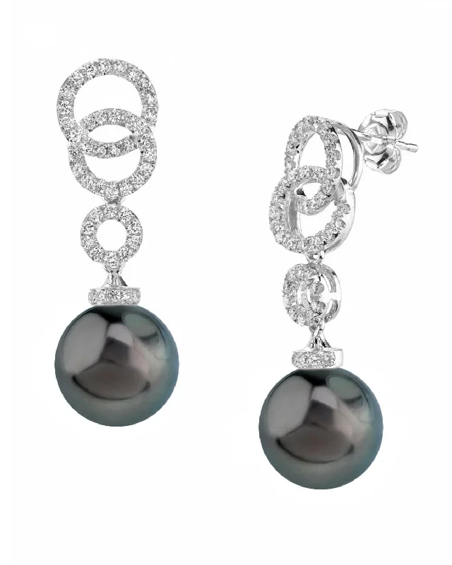 Best hoop earrings with geometric pendants for a modern, chic appeal-Tahitian South Sea Pearl & Diamond Link Earrings