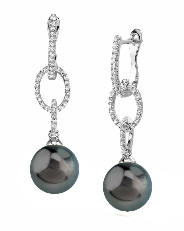 Best hoop earrings with detachable studs for a versatile and adjustable accessory-Black Tahitian Pearl & Diamond Cosmopolitan Dangle Earrings