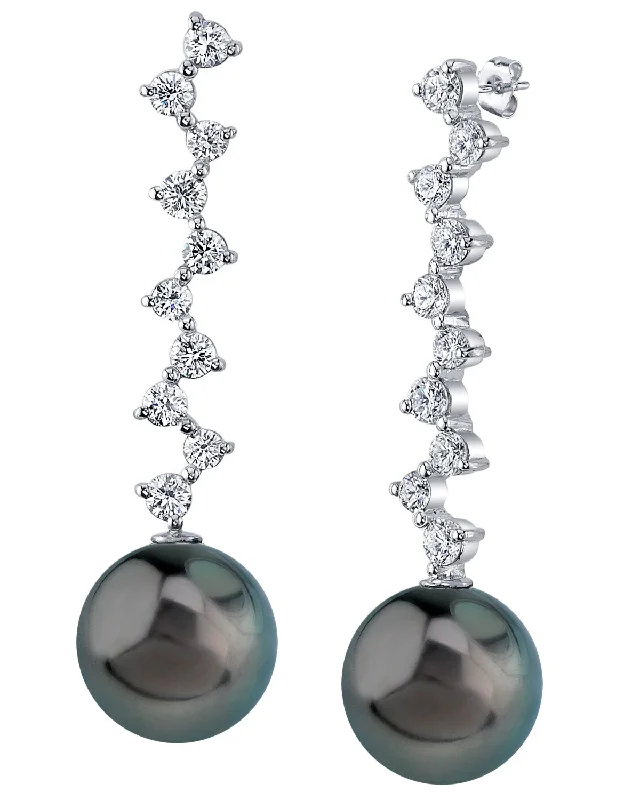 Best hoop earrings with twisted rope designs for a nautical-inspired style-Tahitian South Sea Pearl & Diamond Evasion Earrings