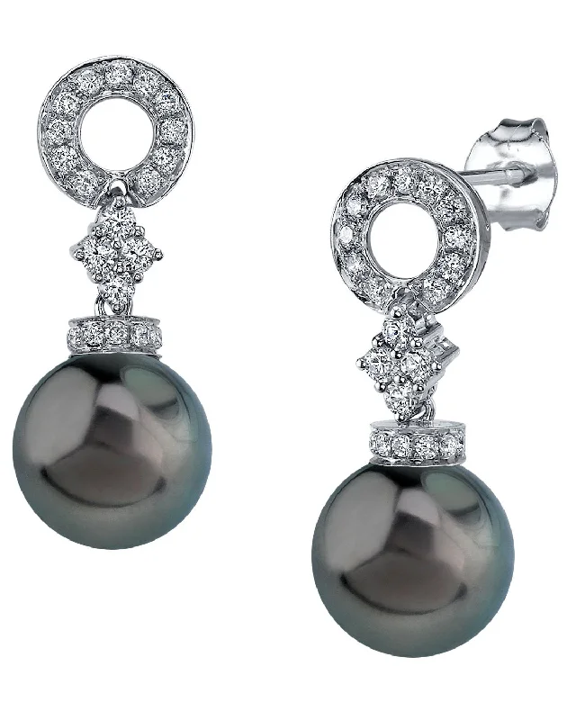 Hoop earrings with faceted crystals for added sparkle and shine-Tahitian South Sea Pearl & Diamond Royale Earrings