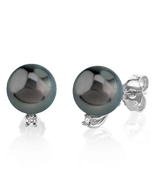 Large hoop earrings for a bold and statement-making fashion accessory-Tahitian South Sea Pearl & Diamond Sasha Earrings