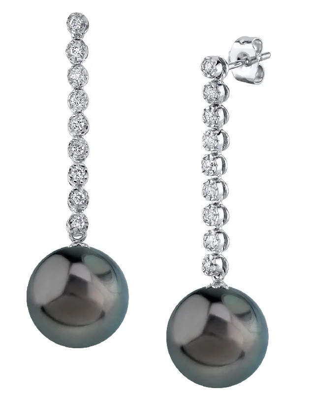 Best hoop earrings with crescent-shaped designs for a bold, moon-inspired style-Tahitian South Sea Pearl & Diamond Bellatrix Earrings