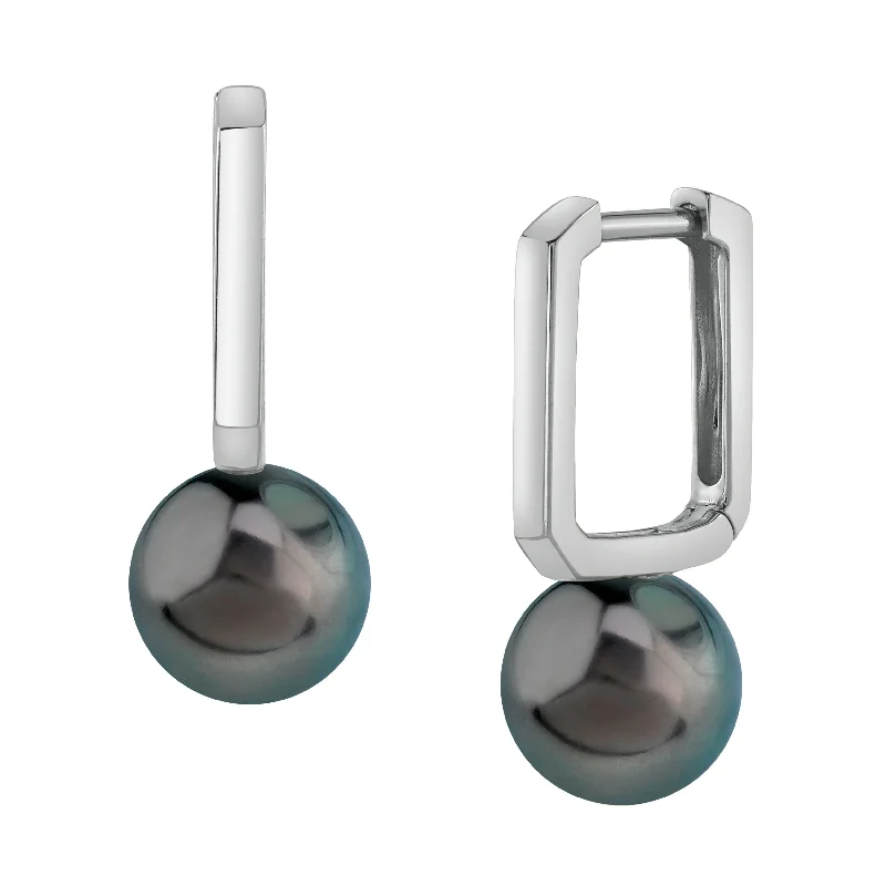 Best hoop earrings with custom designs for a personalized, unique accessory-Tahitian South Sea Pearl Huggie Susie Earrings