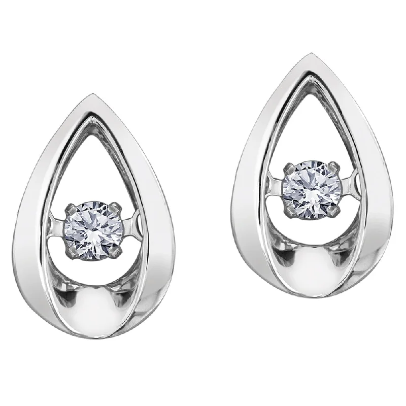 Best hoop earrings with baroque pearls for a luxurious and elegant vibe-Tear Drop Pulse Diamond Earrings