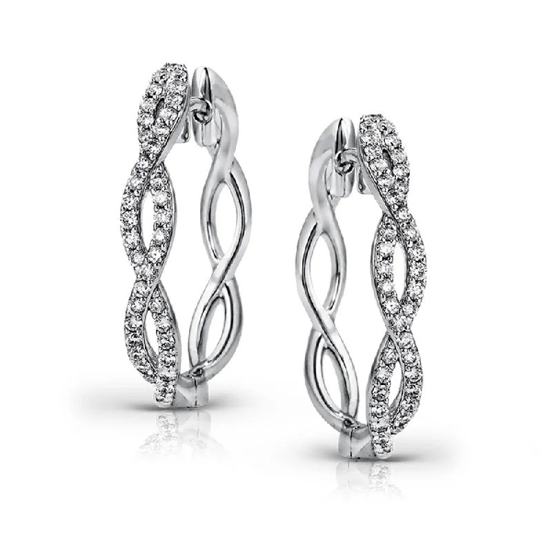 Best hoop earrings with sparkling cubic zirconia for a brilliant, budget-friendly effect-Twisted Diamond Hoop Earrings