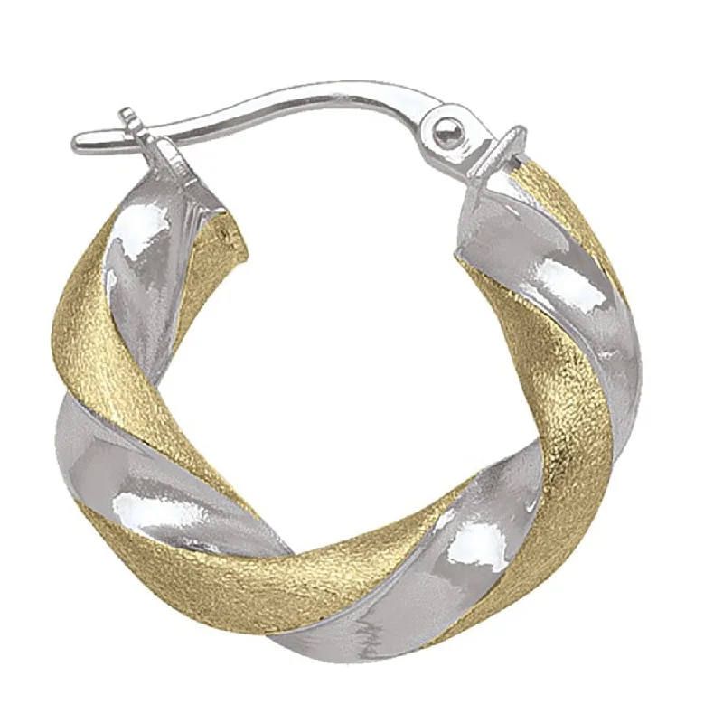 Best hoop earrings with detachable studs for a versatile and adjustable accessory-Two-Tone Gold Hoop Earrings