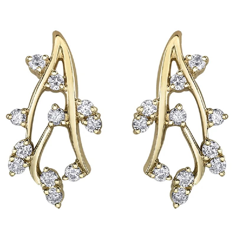 Hoop earrings with circle designs for a classic and timeless shape-Vine-Inspired Diamond Earrings