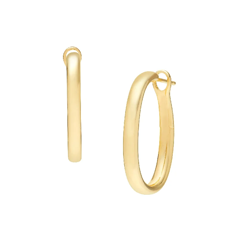 Hoop earrings with polished metal for a shiny and high-quality finish-Viv Oval Hoops