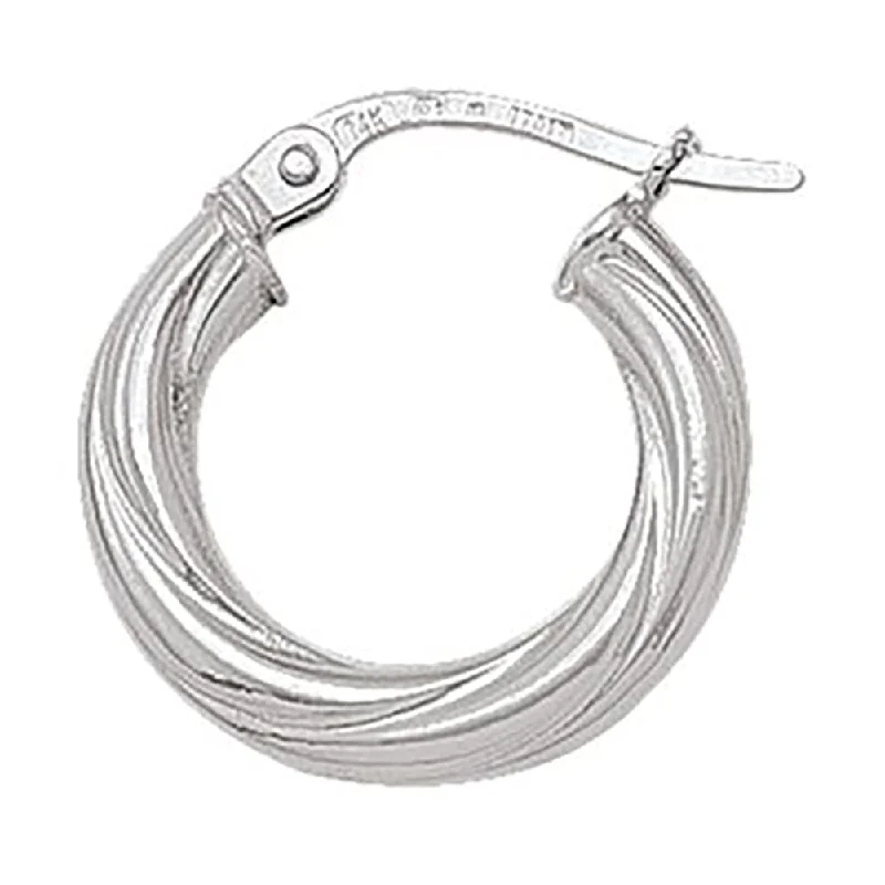 Best hoop earrings with minimal embellishments for a sleek and modern look-White Gold Twisted Hoop Earrings