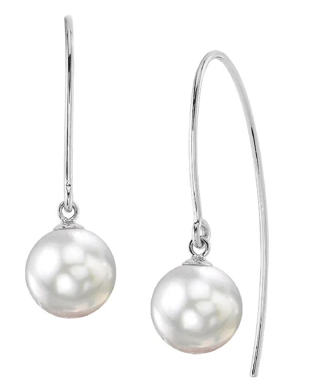 Large hoop earrings for a bold and statement-making fashion accessory-White South Sea Pearl Capital Dangle Earrings