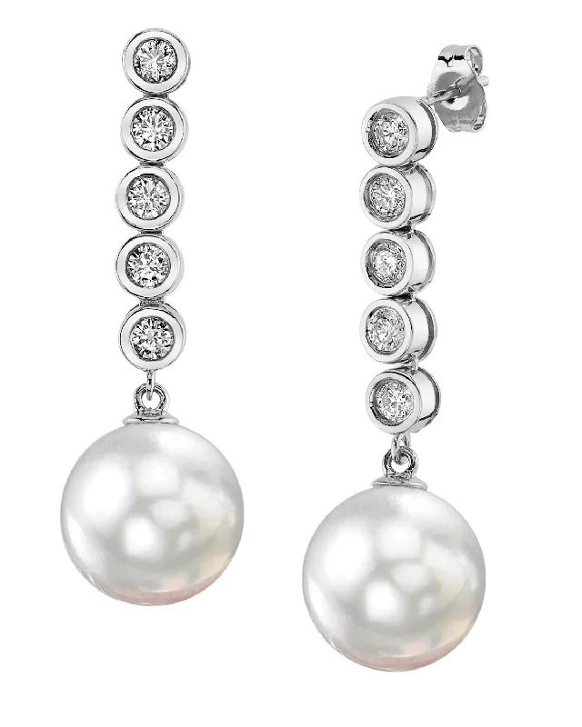 Best hoop earrings with sparkling cubic zirconia for a brilliant, budget-friendly effect-White South Sea Pearl & Diamond Circe Dangle Earrings