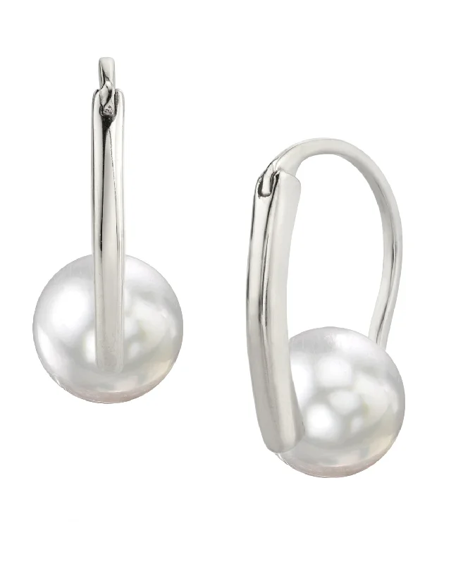 Best hoop earrings with vintage-style detailing for a nostalgic and timeless look-White South Sea Pearl Entice Dangle Earrings