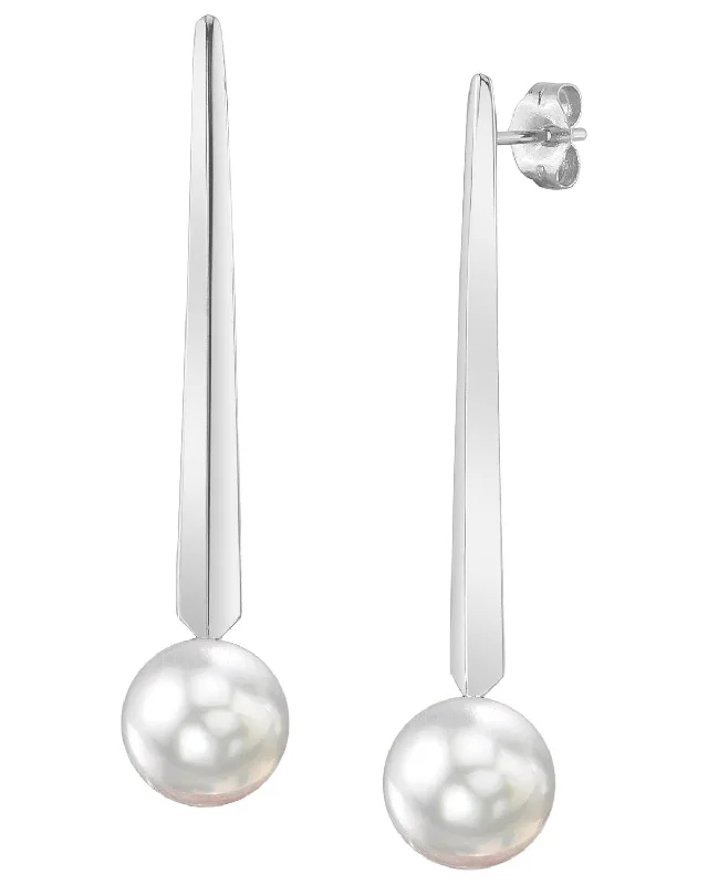 Best hoop earrings with minimalist designs for a clean and modern aesthetic-White South Sea Pearl Mod Dangle Earrings