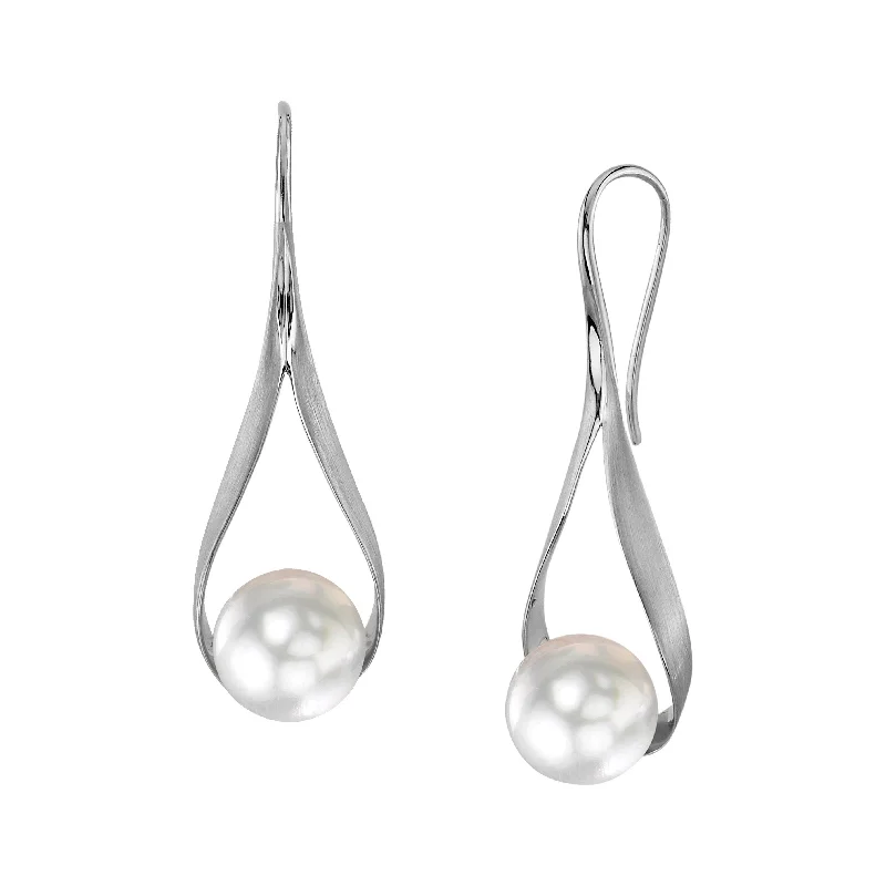 Hoop earrings with gold accents for a warm, elegant statement piece-White South Sea Pearl Ceres Dangle Earrings