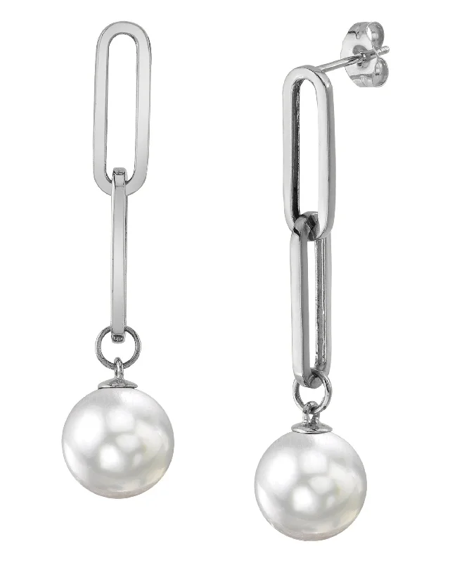 Hoop earrings with multi-tone finishes for a colorful and layered effect-White South Sea Pearl Nola Earrings