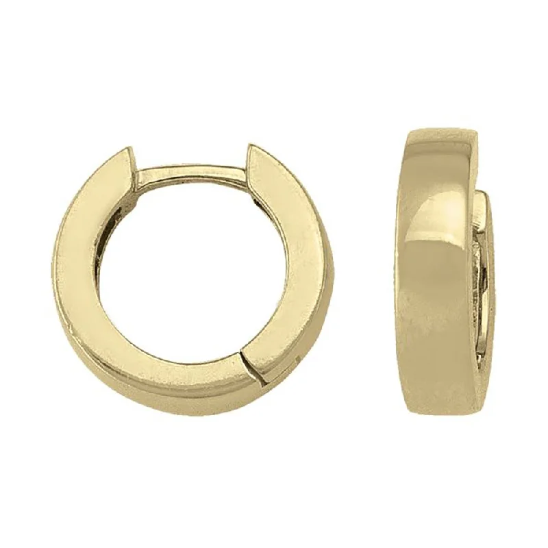 Best hoop earrings with snake chain details for a sleek and modern touch-Yellow Gold Square Edge Huggie Hoop Earrings