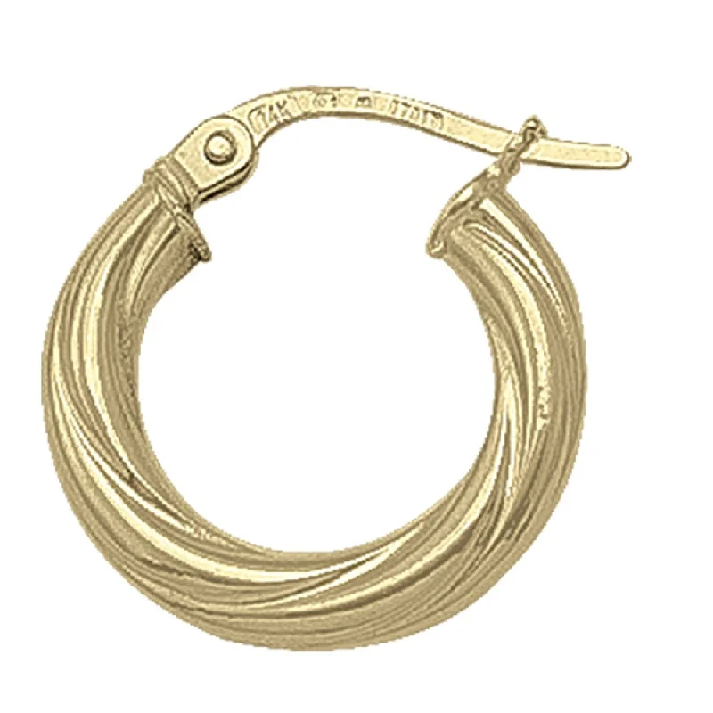 Hoop earrings with satin finishes for a smooth and elegant appearance-Yellow Gold Twist Hoop Earrings