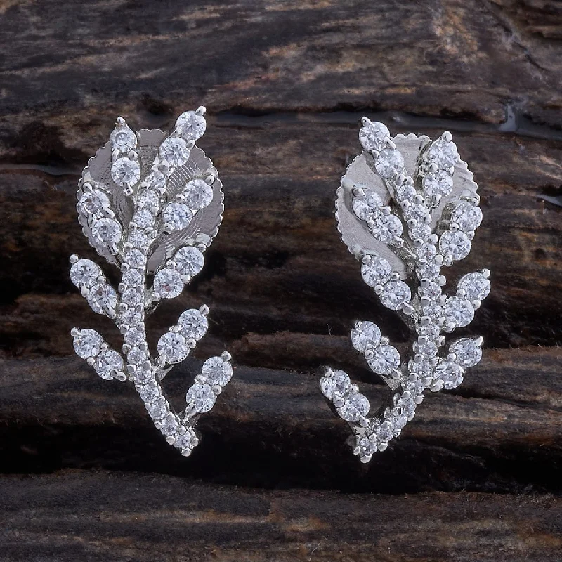 Hoop earrings with cut-out designs for a creative and lightweight effect-Zircon Earring 177508