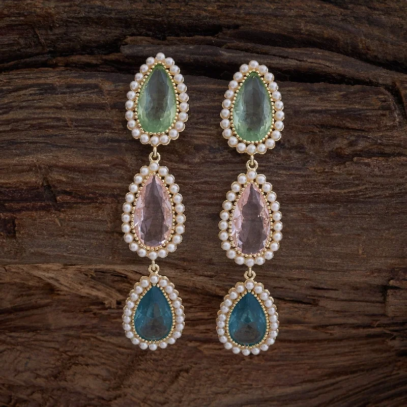 Hoop earrings with resin accents for a bold and colorful design-Zircon Earring 179055