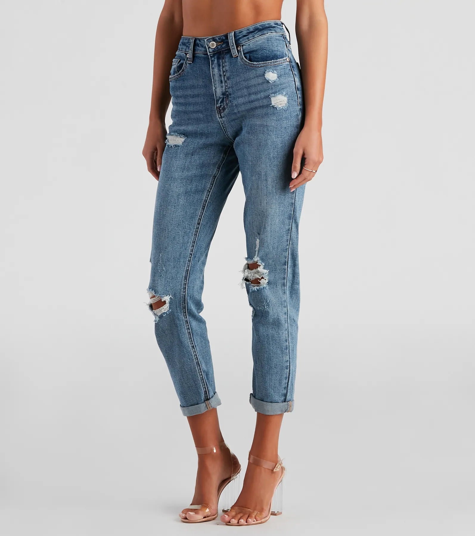 Fringed Jeans for Western -Amanda High-Rise Boyfriend Jeans by Windsor Denim