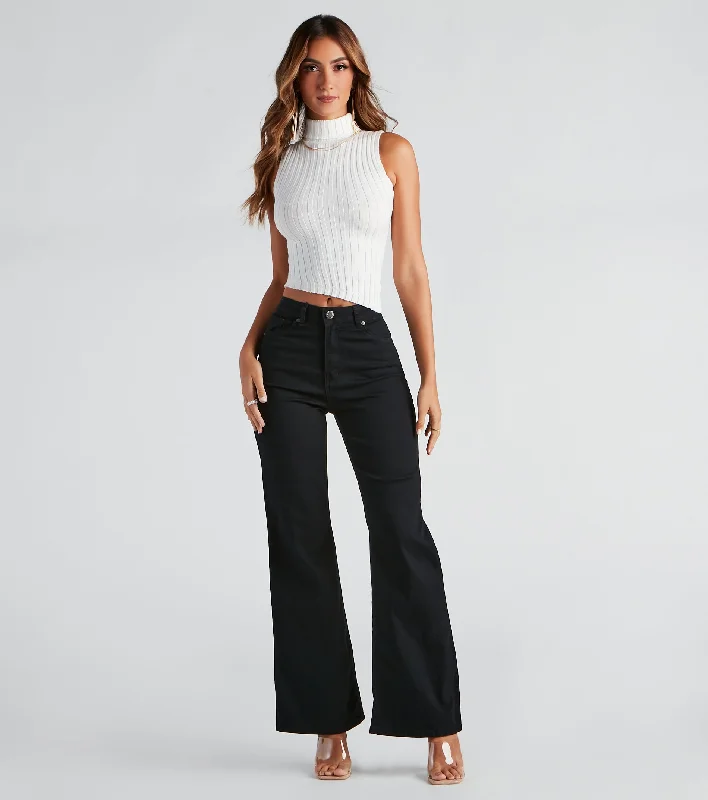 Pencil Skirt Jeans for Sophistication -Catch Ya Later Wide-Leg Jeans