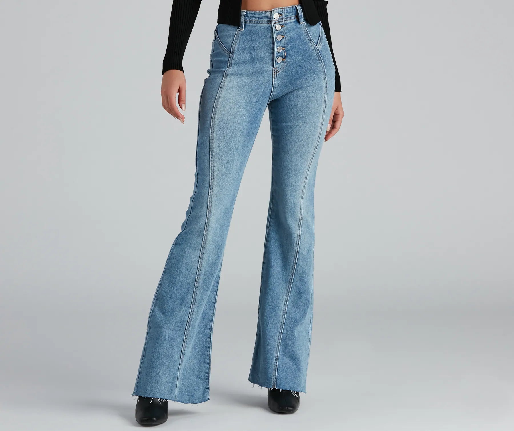 Hunting Jeans for Woods -High-Rise Flared Straight-Leg Jeans