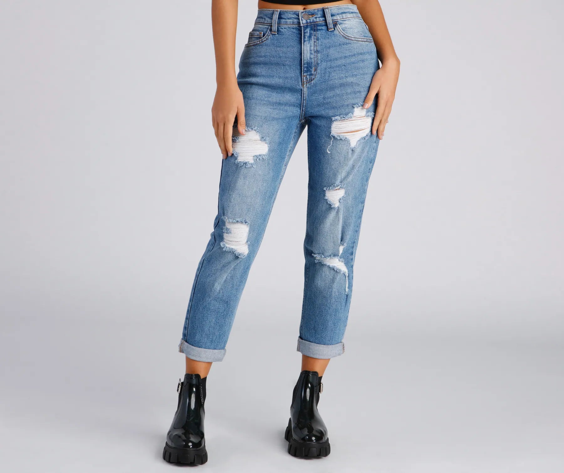 Anniversary Jeans for Special -Raise The Bar High Rise Mom Jeans