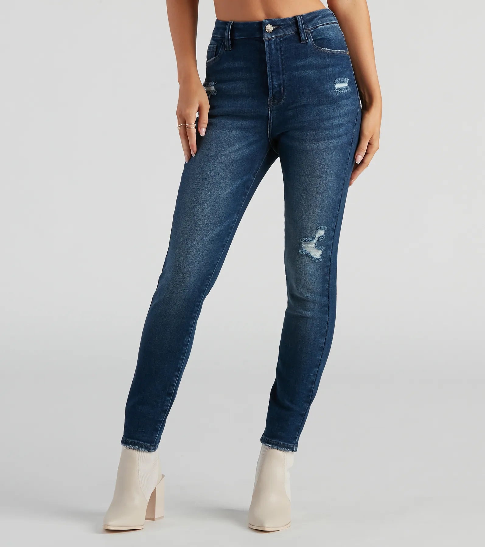 Carpenter Jeans for Function -Taylor High-Rise Destructed Skinny Ankle Jeans by Windsor Denim