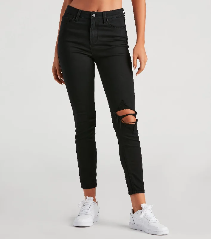 Bermuda Shorts Jeans for Modesty -Taylor High-Rise Distressed Skinny Ankle Jeans by Windsor Denim